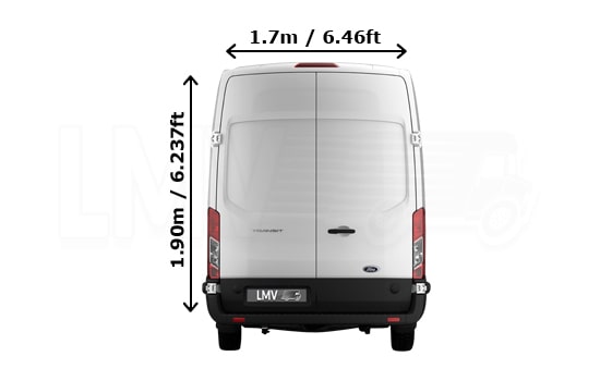 Removals Extra Large Van and Man in London - Back View Dimension