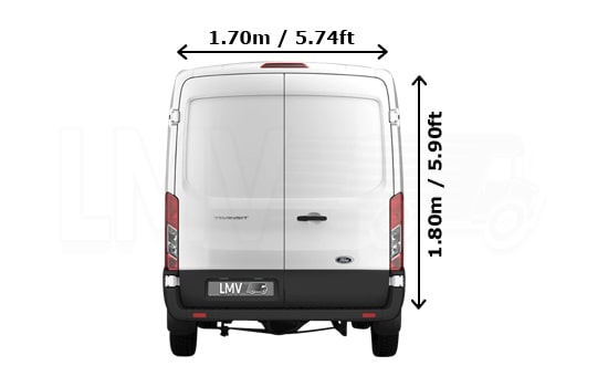 Removals Large Van and Man in London - Back View Dimension