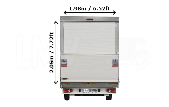 Removals Luton Van and Man in London - Back View Dimension