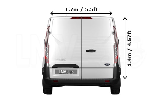 Removals Medium Van and Man in London - Back View Dimension