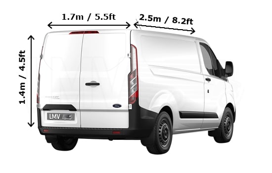 Removals Medium Van and Man in London - Back View Dimension
