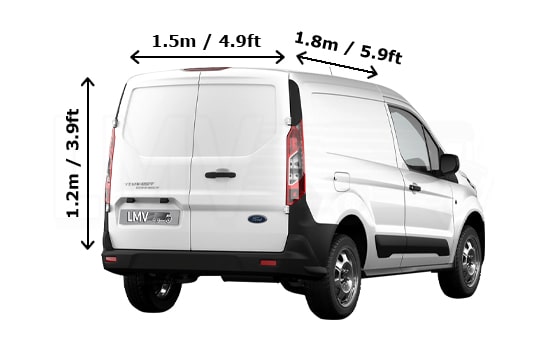 Removals Small Van and Man in London - Back View Dimension