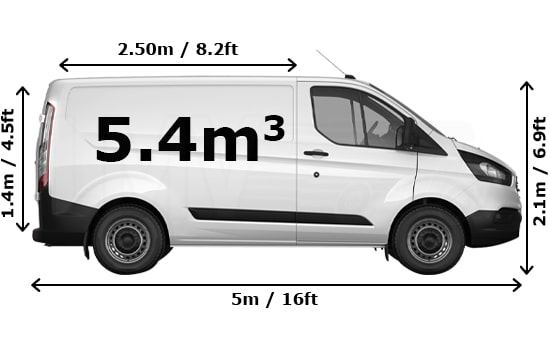 Removals Medium Van and Man in London - Side View Dimension
